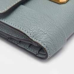 Chloe Light Blue Leather Elsie Compact Wallet