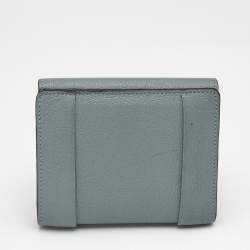 Chloe Light Blue Leather Elsie Compact Wallet