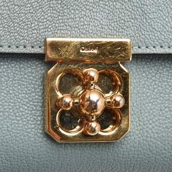 Chloe Light Blue Leather Elsie Compact Wallet