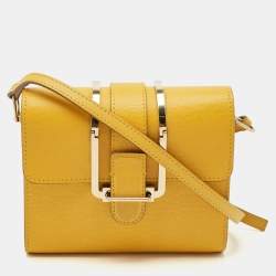 Chloe Yellow Leather Bronte Crossbody Bag