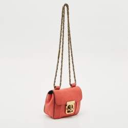 Chloe Coral Pink Leather Mini Elsie Crossbody Bag