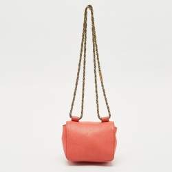 Chloe Coral Pink Leather Mini Elsie Crossbody Bag