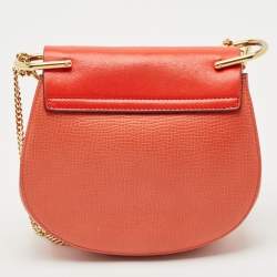 Chloe Red Leather Small Drew Shoulder Bag