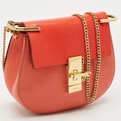 Chloe Red Leather Small Drew Shoulder Bag