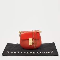 Chloe Red Leather Small Drew Shoulder Bag