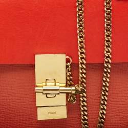 Chloe Red Leather Small Drew Shoulder Bag