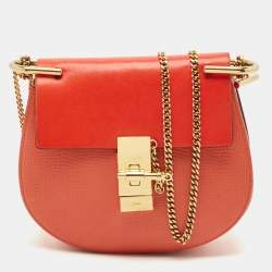 Chloe Red Leather Small Drew Shoulder Bag