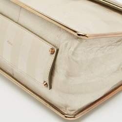 Chloe Metallic Striped Leather Medium Crystal Sally Flap Shoulder Bag