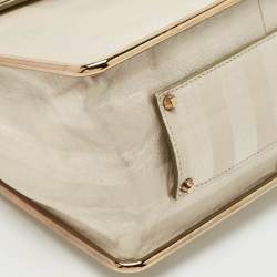 Chloe Metallic Striped Leather Medium Crystal Sally Flap Shoulder Bag