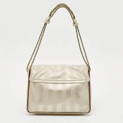 Chloe Metallic Striped Leather Medium Crystal Sally Flap Shoulder Bag