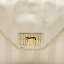 Chloe Metallic Striped Leather Medium Crystal Sally Flap Shoulder Bag