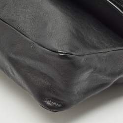 Pre Owned Chloe Black Leather Crystals Bow Clutch