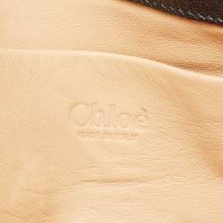 Pre Owned Chloe Black Leather Crystals Bow Clutch