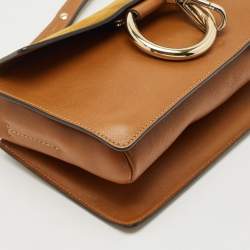 Chloe Brown/Tan Leather and Suede Small Faye Shoulder Bag