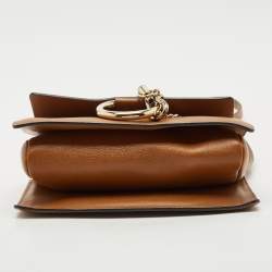 Chloe Brown/Tan Leather and Suede Small Faye Shoulder Bag