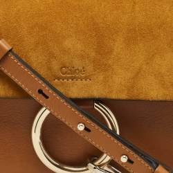 Chloe Brown/Tan Leather and Suede Small Faye Shoulder Bag