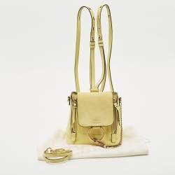Chloe Yellow Leather and Suede Mini Faye Daye Backpack