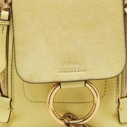 Chloe Yellow Leather and Suede Mini Faye Daye Backpack