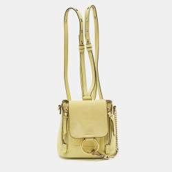 Chloe Yellow Leather and Suede Mini Faye Daye Backpack