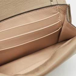 Chloe Grey Leather Braided Flap Card Case