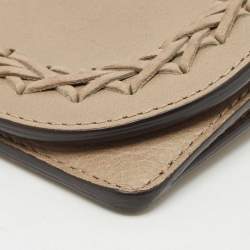 Chloe Grey Leather Braided Flap Card Case