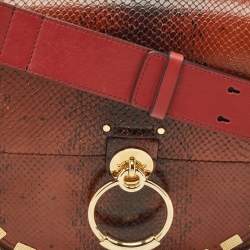 Chloe Tricolor Snake Embossed Leather Large Tess Shoulder Bag