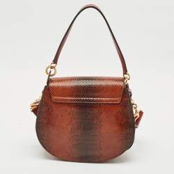 Chloe Tricolor Snake Embossed Leather Large Tess Shoulder Bag