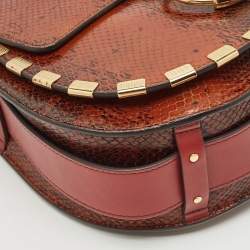 Chloe Tricolor Snake Embossed Leather Large Tess Shoulder Bag