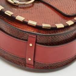 Chloe Tricolor Snake Embossed Leather Large Tess Shoulder Bag