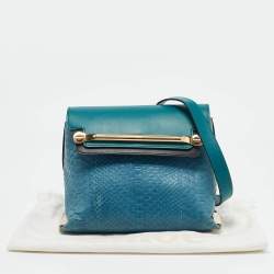 Chloe Blue/Green Leather and Python Small Clare Shoulder Bag