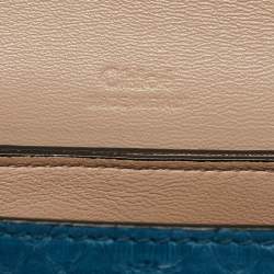 Chloe Blue/Green Leather and Python Small Clare Shoulder Bag