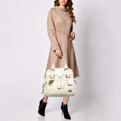 Chloe Off Whited Leather Bay Satchel
