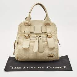 Chloe Off Whited Leather Bay Satchel