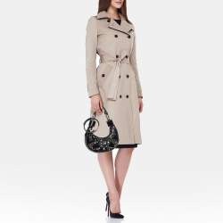 Pre Owned Chloé Black Leather Mini Crystal Embellished Crescent Hobo