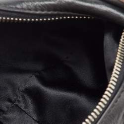 Pre Owned Chloé Black Leather Mini Crystal Embellished Crescent Hobo