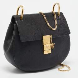 Chloe Black Leather Medium Drew Shoulder Bag