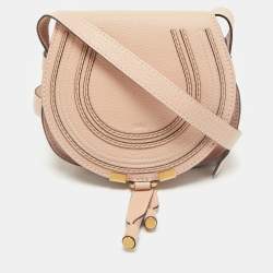 Chloé Peach Leather Mini Marcie Crossbody Bag