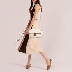 Chloe Peach Leather Medium Elsie Shoulder Bag