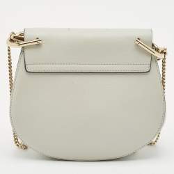 Chloe Grey/Multicolor Leather and Suede Studded Patchwork Small Drew Bag