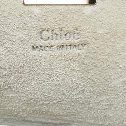 Chloe Grey/Multicolor Leather and Suede Studded Patchwork Small Drew Bag