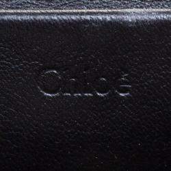 Pre Owned حقيبة كتف كلوي إلسي جلد ثعبان أخضر/بني كبيرة