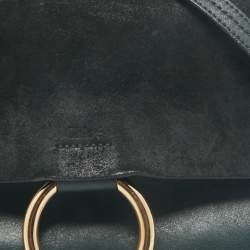 Chloe Dark Green Leather and Suede Small Faye Shoulder Bag
