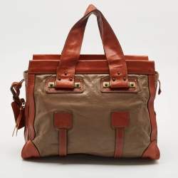Pre Owned Chloe Brown/Beige Leather Tracy Tote