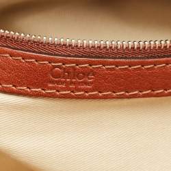 Pre Owned Chloe Brown/Beige Leather Tracy Tote