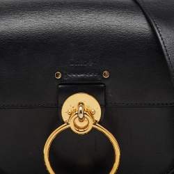 Chloe Black Leather and Suede Small Tess Shoulder Bag