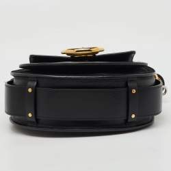 Chloe Black Leather and Suede Small Tess Shoulder Bag