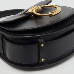 Chloe Black Leather and Suede Small Tess Shoulder Bag