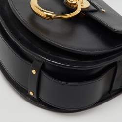 Chloe Black Leather and Suede Small Tess Shoulder Bag