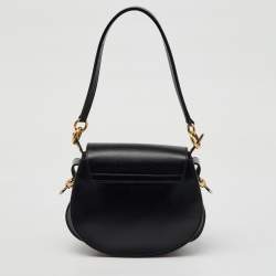 Chloe Black Leather and Suede Small Tess Shoulder Bag