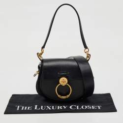 Chloe Black Leather and Suede Small Tess Shoulder Bag